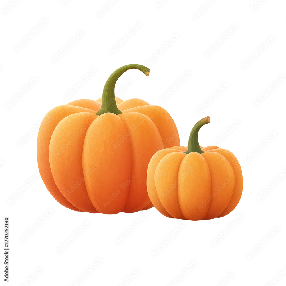 Fototapeta premium 3D pumpkin illustration on a transparent PNG background