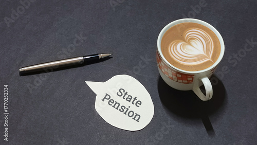 Contemplating the State Pension over a morning coffee, a conceptual image for retirement planning, financial security, and future savings