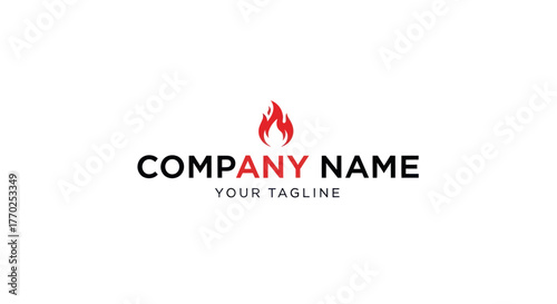 Minimalist Fire Flame Logo Design for Company Branding.