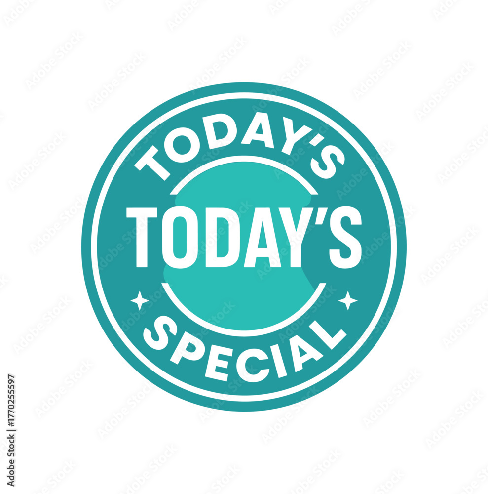 Obraz premium Round badge vector design text TODAY SPECIAL bold modern font round sticker badge isolated on white