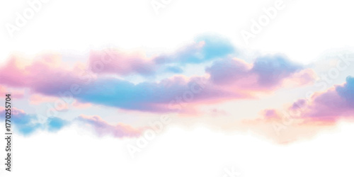 Pastel clouds at sunset soft pink and blue hues dreamy sky background for graphic design