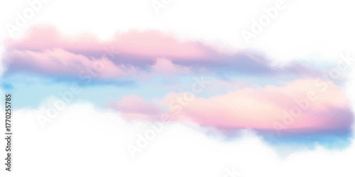 Pastel clouds with pink and blue hues soft watercolor texture dreamy background for graphic design