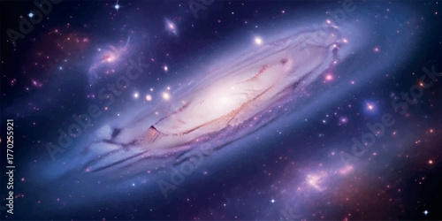 Vibrant galaxy with stars and cosmic dust a celestial view perfect for science and astronomy projects