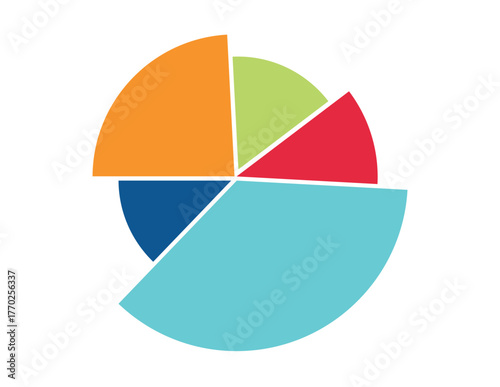 Statistical pie chart / pie chart flat icon for apps and websites. statistics pie chart icon vector illustration graphic design.
