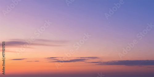 Colorful sunset sky with soft clouds gradient from orange to purple perfect for backgrounds and wallpapers