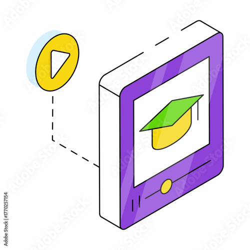 Premium download icon of educational video
