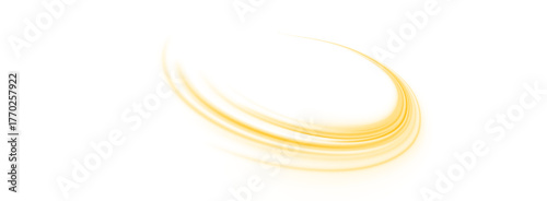 Golden yellow curl PNG. Stylish twisting lines create dynamic decorative pattern. Perfect for festive digital visuals.
