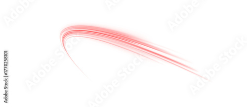 Glowing red vector line PNG, high-speed city vehicle blur, futuristic streak effect