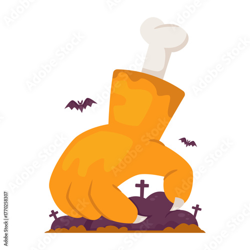 Creepy Severed Hand Halloween Vector Illustration