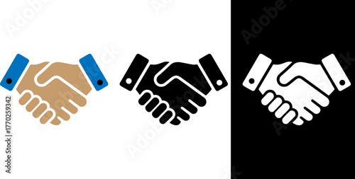 Handshake Icon – Business Partnership, Deal Agreement, Greeting Symbol, Vector Illustration