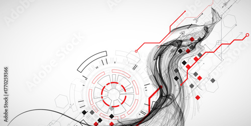 The abstract wave art background. Template for science and technology presentation. Vector.