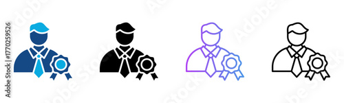 Expert Icon Multiple Style Vector Illustration
