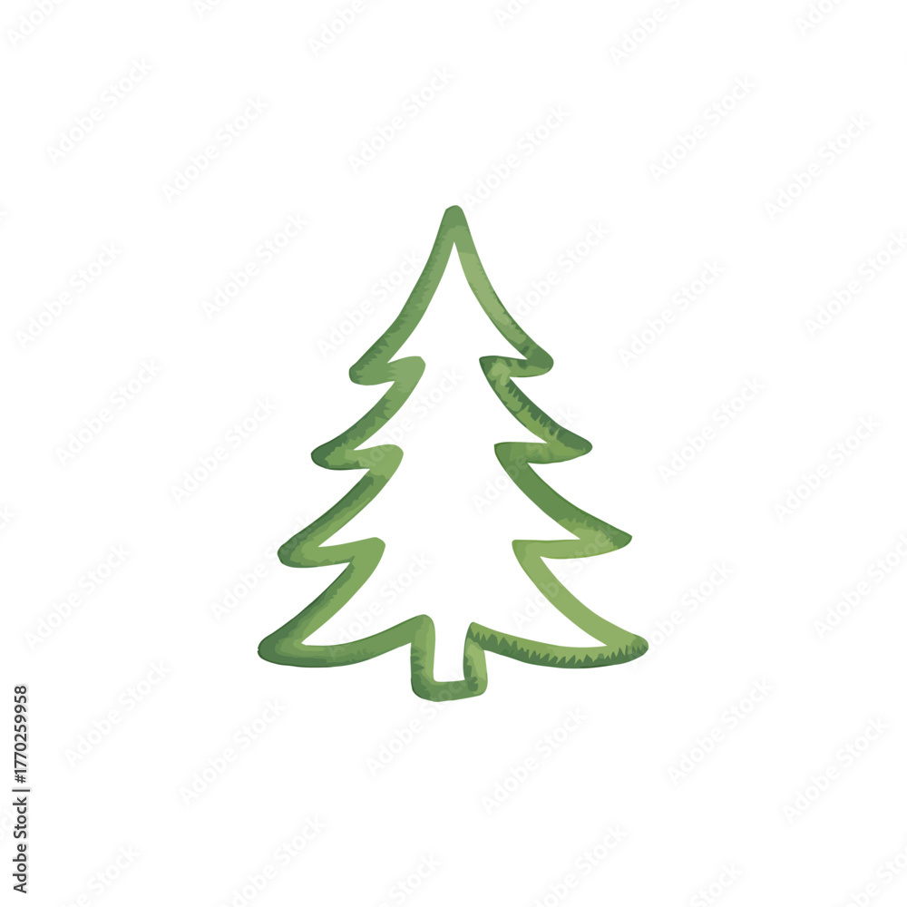 Fototapeta premium Watercolor tree illustration