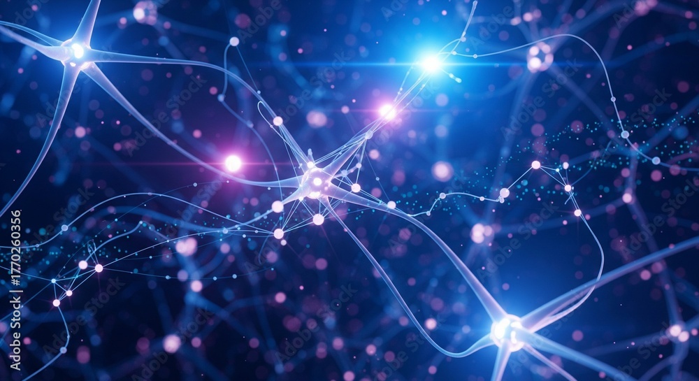 Obraz premium Abstract Neural Network - AI and Data Processing Concept