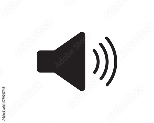 Audio speaker volume on line art icon vector for apps and websites