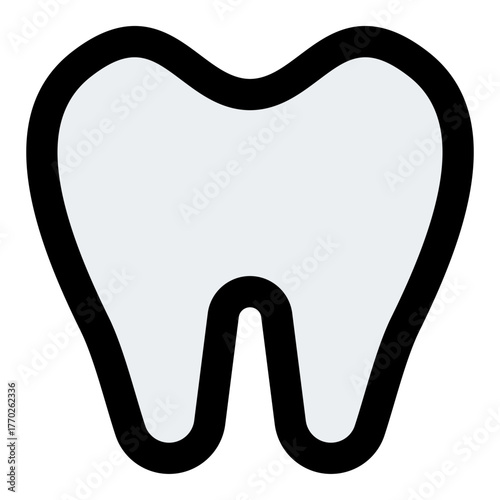 Tooth Filled Line Icon Vector, Bold Outline Medical and Healthcare Symbol for Hospital and Doctor Concept