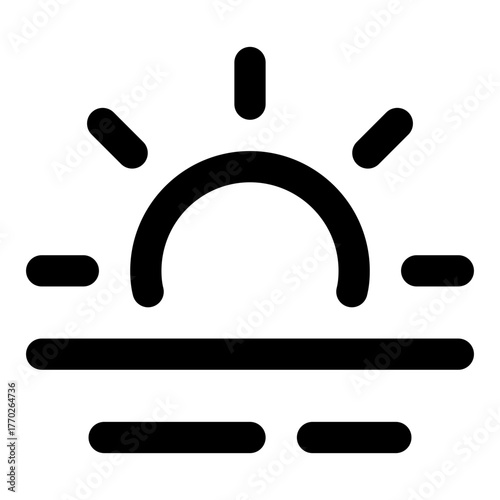 Sunrise Line Icon Vector, Modern Outline Weather and Climate Symbol for Forecast and Meteorology Concept