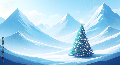 Snowy Mountains and Clear Sky Landscape for Winter Adventure Photography in a Peaceful Scene