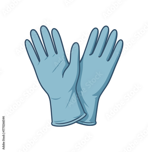 disposable gloves home hygiene and protective care flat vector illustration style isolated on white background
