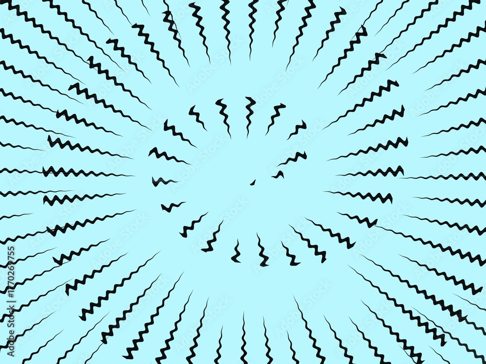 Obraz premium Blue comic sunburst background