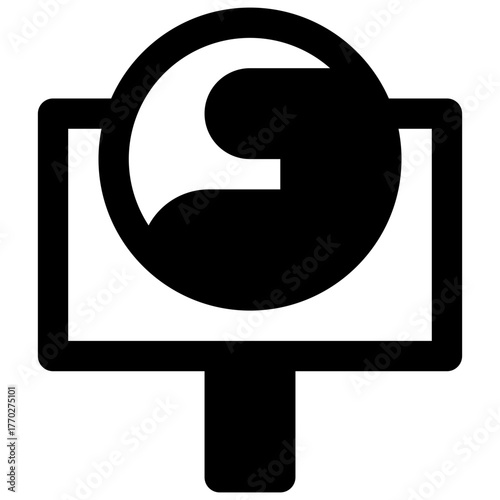 Climate advocacy. Outlined stroke vector icon with black-filled details.