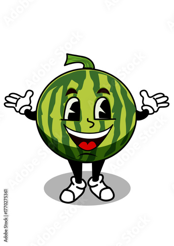 Illustration of a funny watermelon