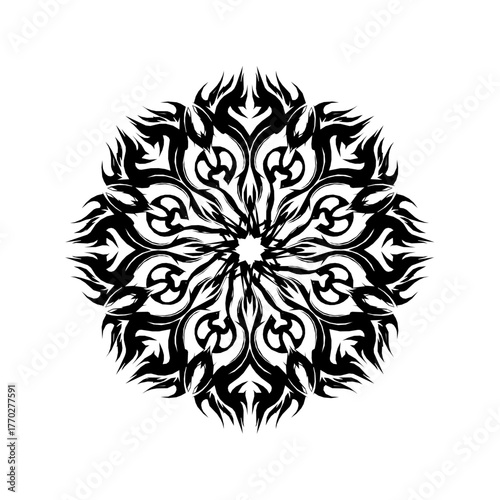 Abstract floral mandala, a decorative design