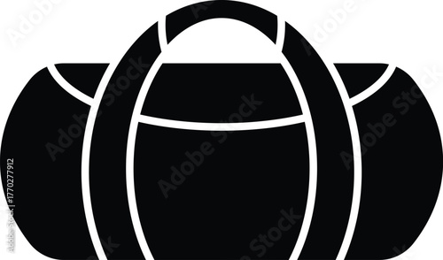 Minimalistisches Black-Duffel-Bag-Silhouette-Icon
