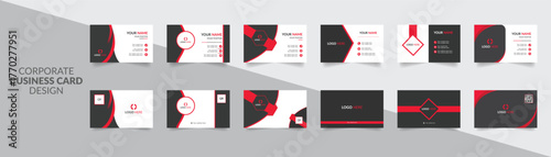 Corporate business card template vector design with creative elements and professional layout	