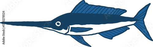 illustration of a blue Marlin.