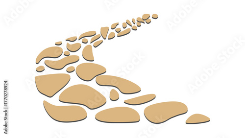 Closeup of brown dog food biscuits on a white background for a healthy snack