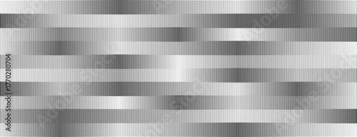 Glitch TV Stripes screen in black white colors. Random width abstract lines overlay effect. Retro texture. Vintage signal error. Gradient pattern. Vector Illustration in flat style