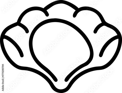 Simple Outline of a Seashell ocean marine