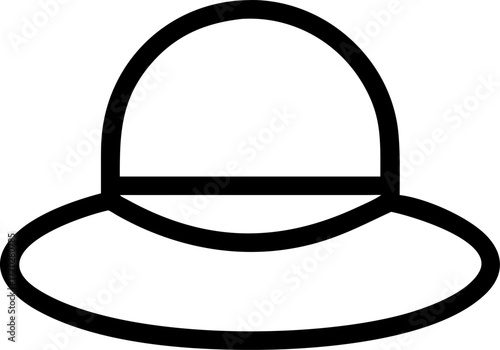 Simple Outline Hat Icon headwear symbol