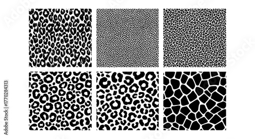 Black and White Animal Print Patterns Background for Fashion Design and Textiles: Seamless Spots and Dots Textures for Clothing, Wallpaper, Fabric, and Interior Design Projects. Wildlife, Nature Inspi
