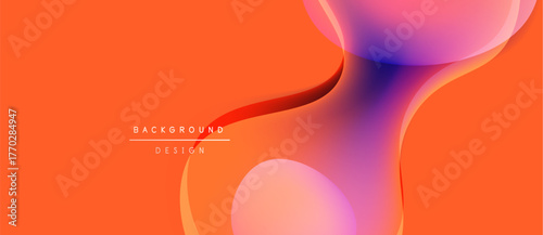 Abstract fluid shapes, vibrant orange hues dominate design. Smooth gradients create dynamic visual effect. Modern background texture.
