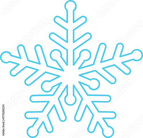 겨울 눈송이 하늘색 라인드로잉 아이콘(winter snowflake blue line drawing icon)