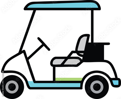 Cartoon Golf Cart vector Illustration