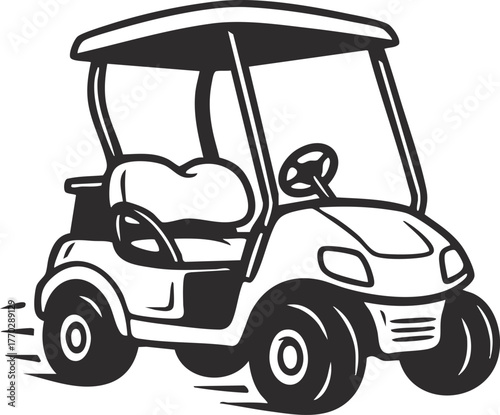 Cartoon Golf Cart vector Illustration