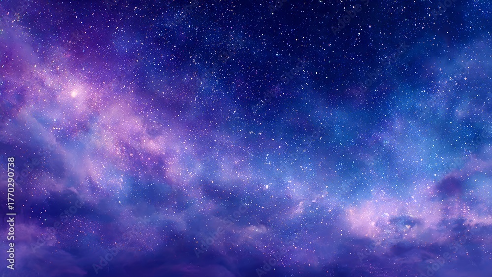 Fototapeta premium Deep space nebula with countless stars purple and blue cosmic clouds swirling