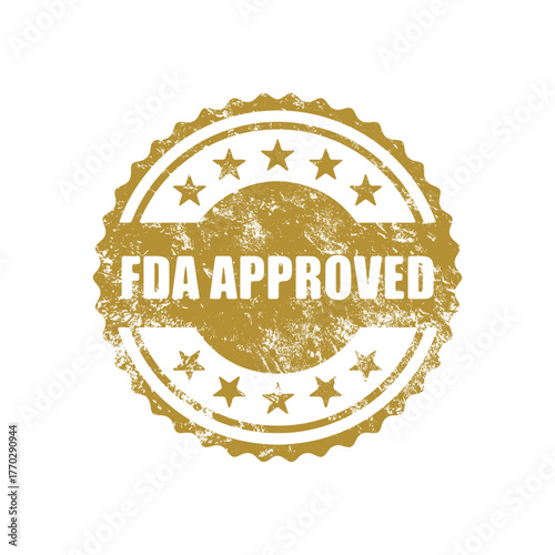 FDA Approved Stamp Badge Icon Flat Design