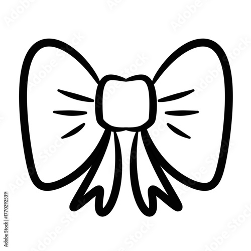 Cute Simple Line Bow Illustration
