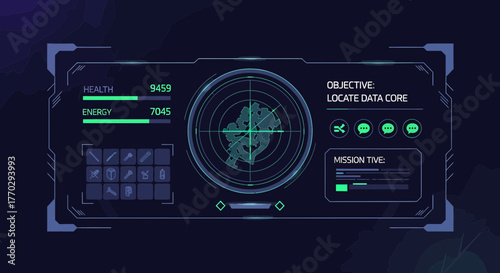 Futuristic Hud Display For Game User Interface Illustration Concept