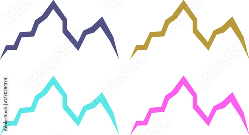 COLORFUL HILLS SIGN SYMBOL LOGO VECTOR 
