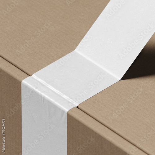 Packaging box sealed with tape mockup. 3D rendering