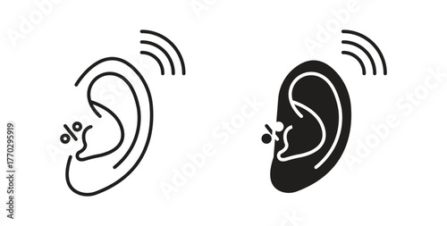 Assistive listening systems icon in doodle and stroke style.