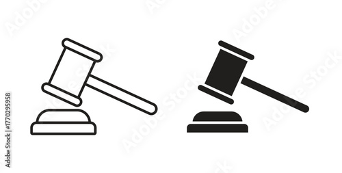 Auction icon in doodle and stroke style.