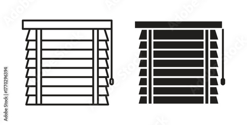 Blinds icon in doodle and stroke style.