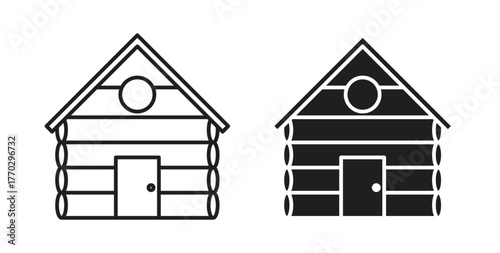 Cabin icon in doodle and stroke style.