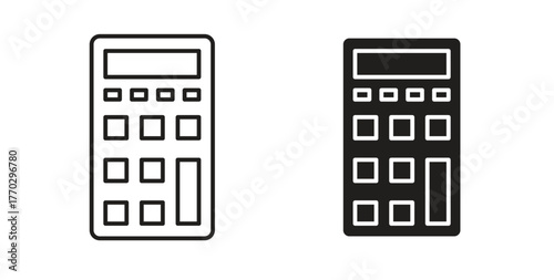 Calculator icon in doodle and stroke style.